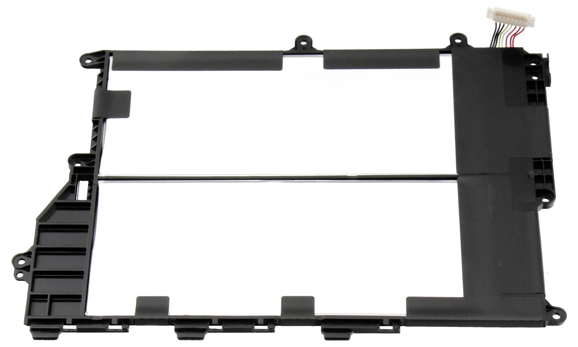 Schwarze Kunststoff-Laptop-Kühlgebläse-Verkleidung und Montagenrahmen mit Metallstützstange und Stromstecker.