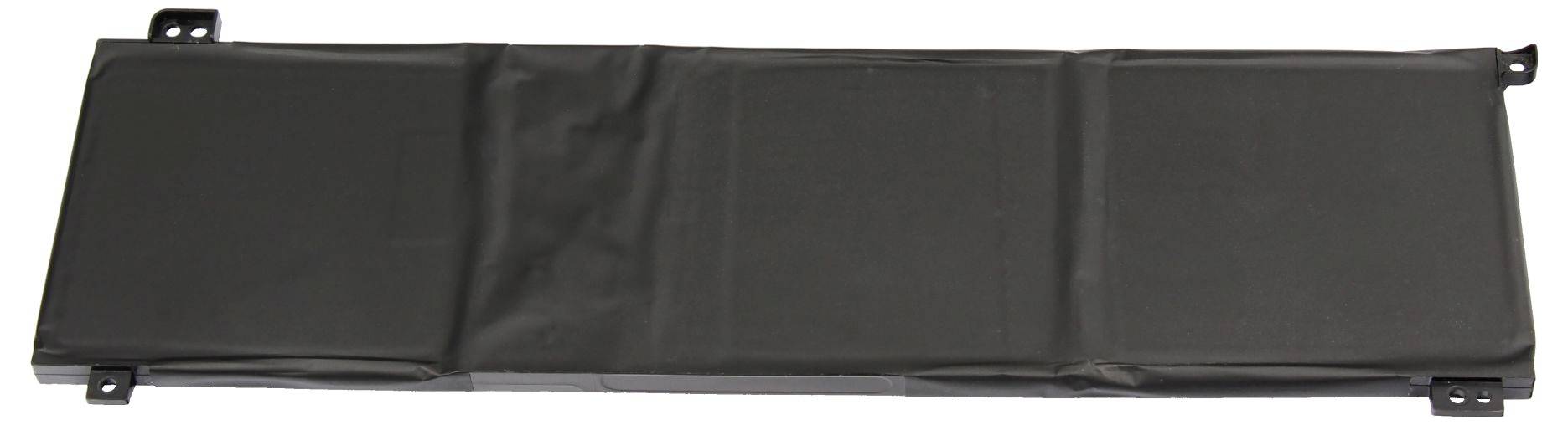 Schwarzes rechteckiges gepolstertes Panel oder Koffer mit Befestigungslaschen an beiden Enden, horizontal auf weißem Hintergrund dargestellt.
