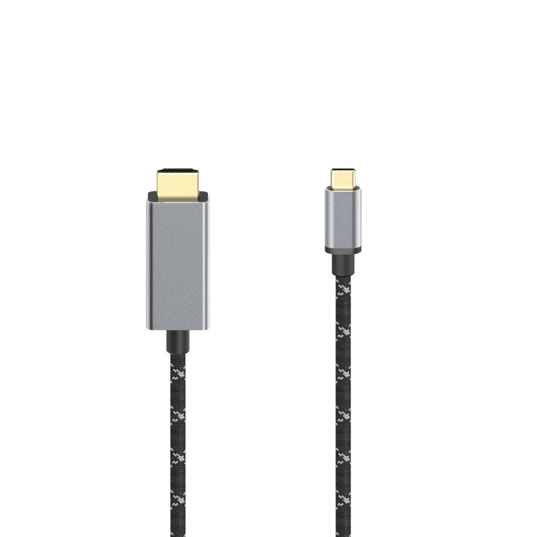 Zwei USB-C-Kabel nebeneinander abgebildet, eines mit einem größeren silbernen Stecker und eines mit einem kleineren silbernen Stecker auf weißem Hintergrund.