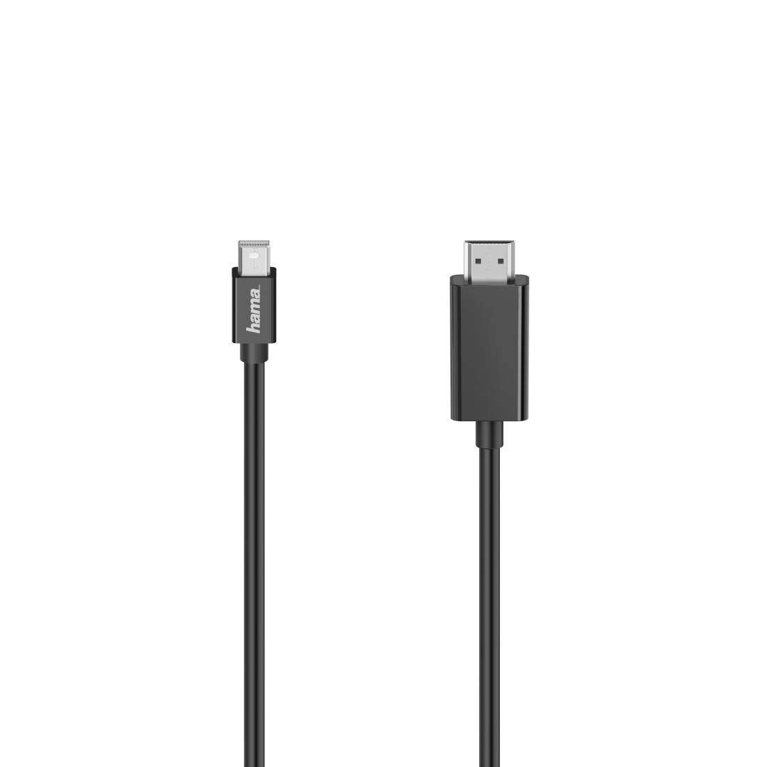 Schwarzes Kabel mit einem Lightning-Anschluss an einem Ende und einem USB-A-Anschluss am anderen Ende, auf weißem Hintergrund abgebildet.