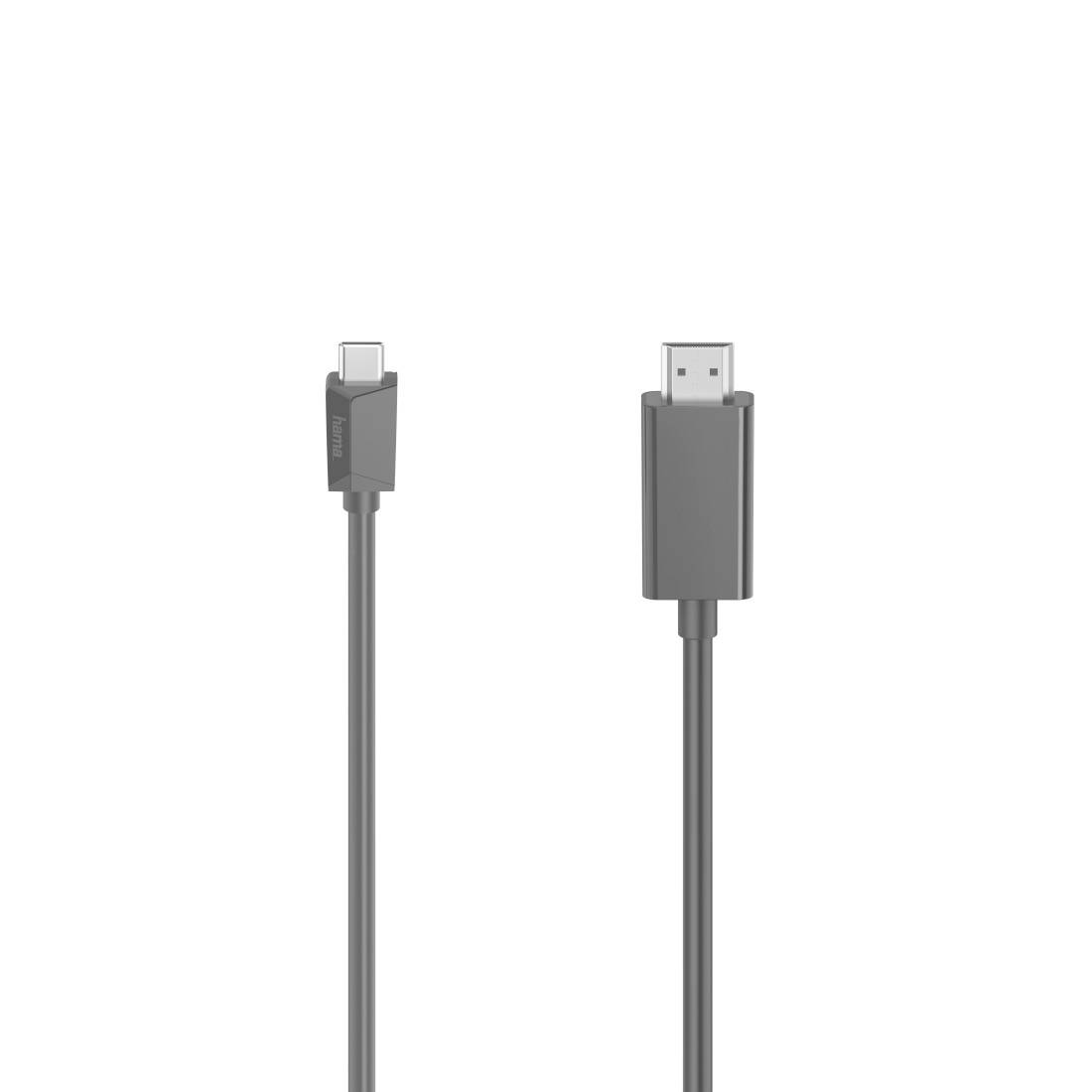 Nahaufnahme eines Kabels mit zwei Steckern: USB-C auf der linken Seite und USB-A auf der rechten Seite, auf weißem Hintergrund gezeigt.