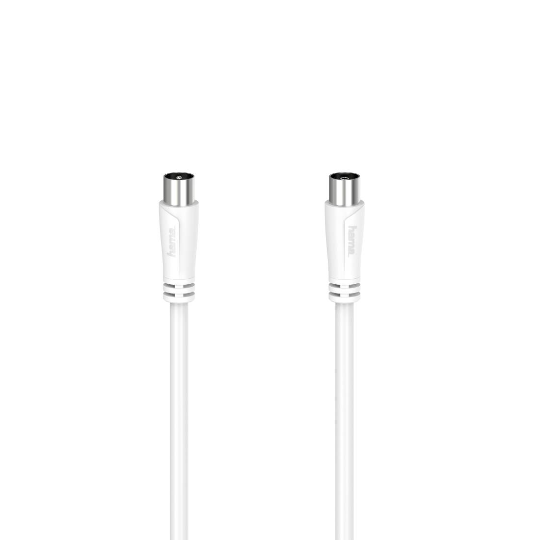 Zwei weiße Adapterkabel mit zylindrischen Metallsteckern auf einem schlichten weißen Hintergrund.