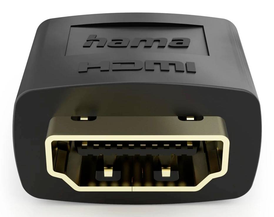 Nahaufnahme eines HDMI-Adapters mit der Aufschrift „hama