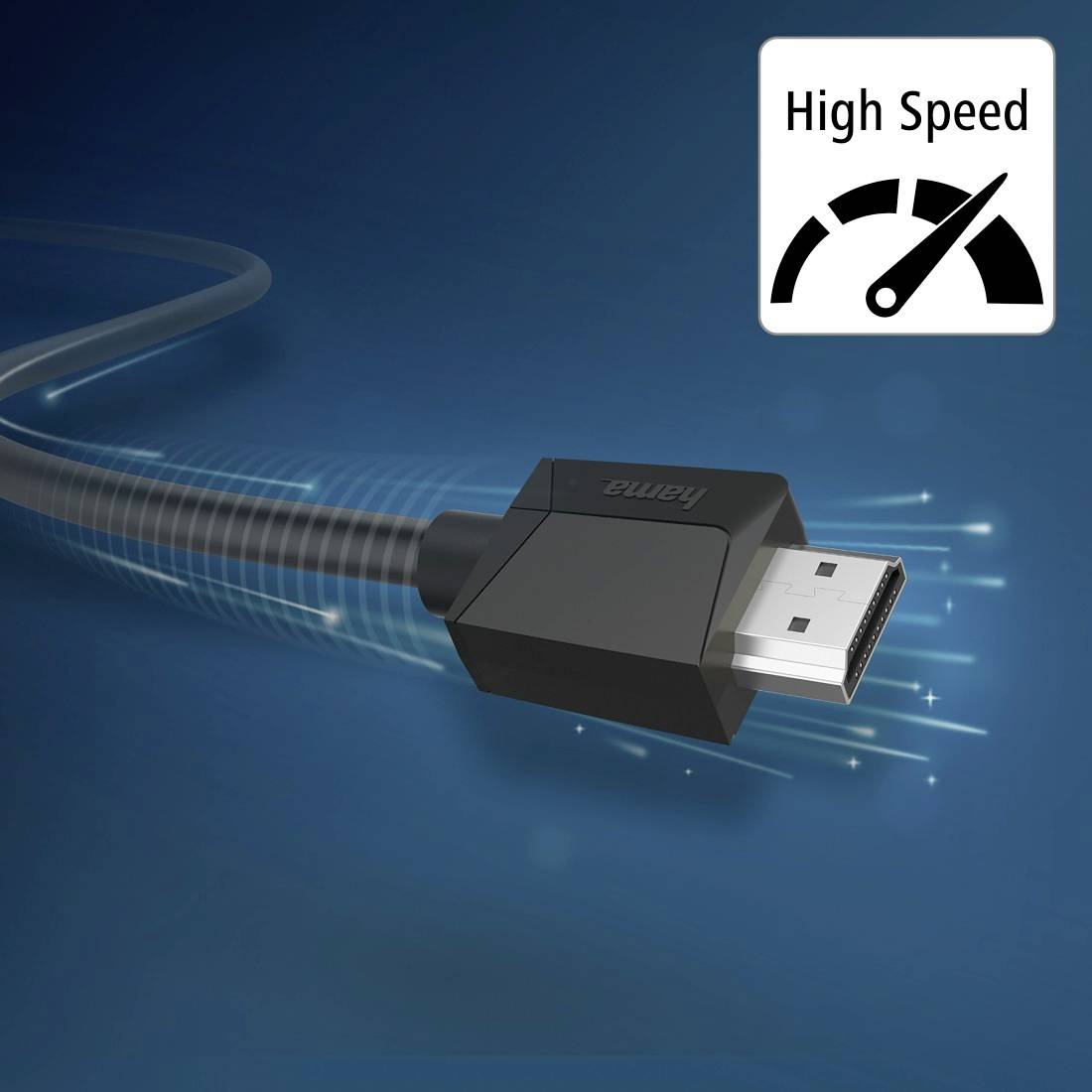 Ein Hochgeschwindigkeits-HDMI-Kabel und -Stecker mit einem „High Speed