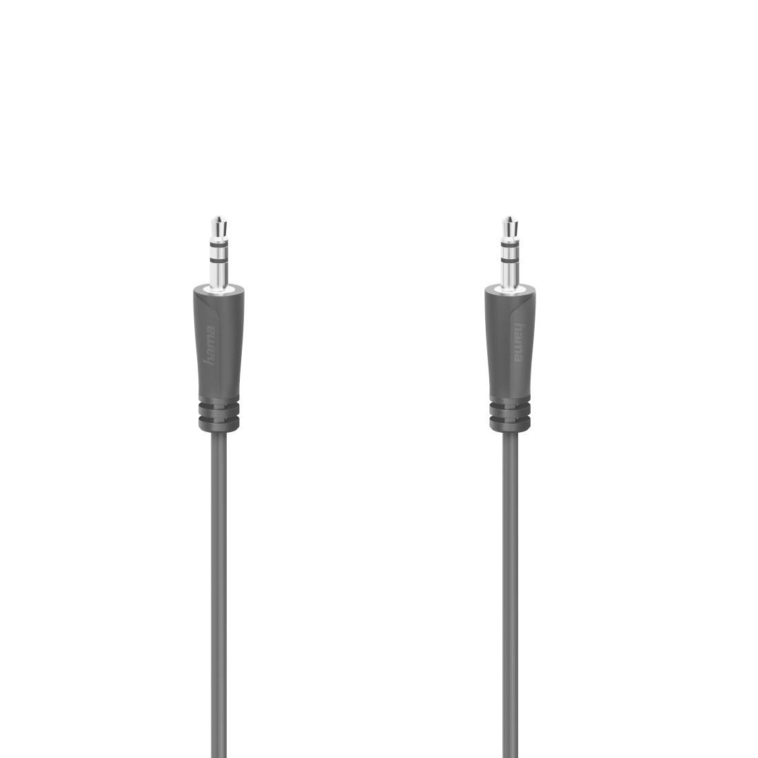 Zwei 3,5-mm-Audioklinken-Stecker mit schwarzen Kabeln auf weißem Hintergrund.