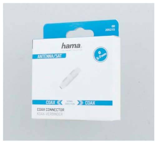 Hama-Paket mit Antennensatelliten-Koaxialstecker, mit der Aufschrift „KOAXIALSTECKER