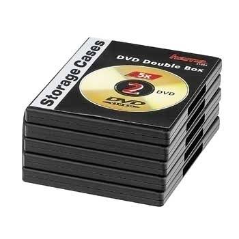 Stapel schwarzer DVD-Aufbewahrungskassetten mit der Aufschrift 