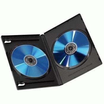 Offene DVD-Hülle mit zwei blauen Discs im Inneren auf weißem Hintergrund.