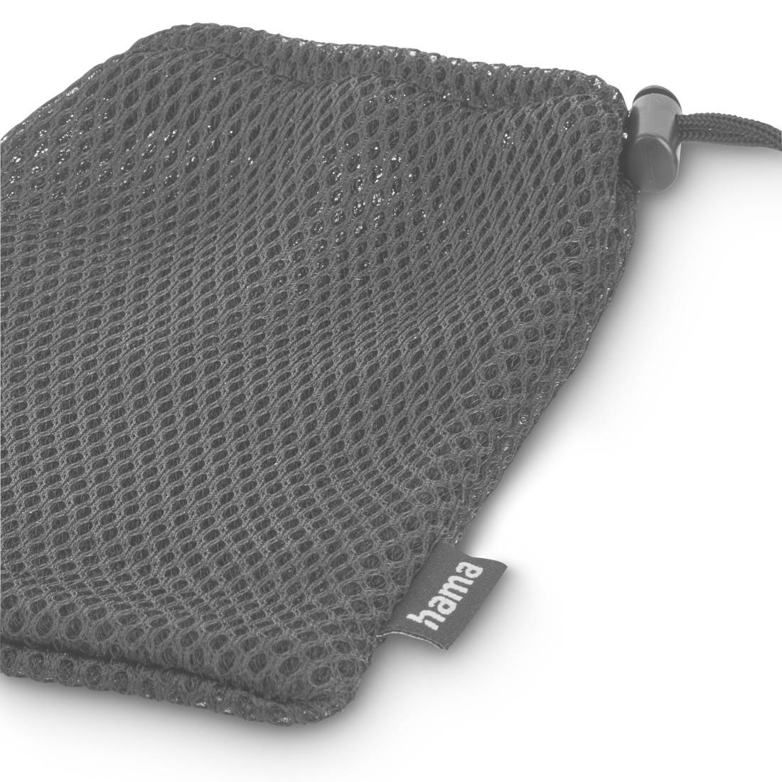 Kleine schwarze Netzstoff-Reißverschlusstasche oder -Etui mit einem 