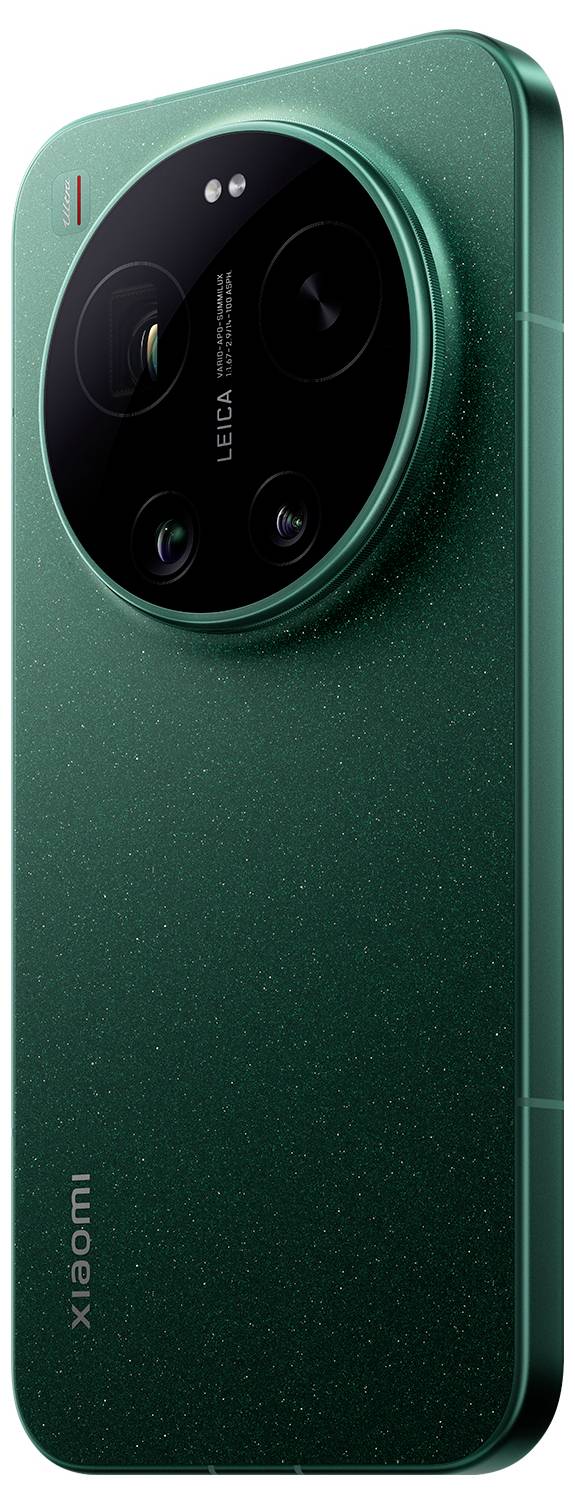 Teal-farbiges Xiaomi-Smartphone von hinten mit großem kreisförmigem Leica-Kameramodul in der Nähe der Oberseite.