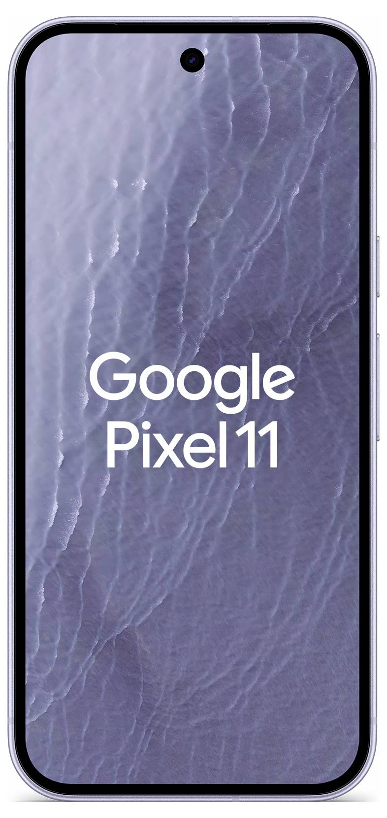 Vorderansicht eines Smartphones, das den Text „Google Pixel 11