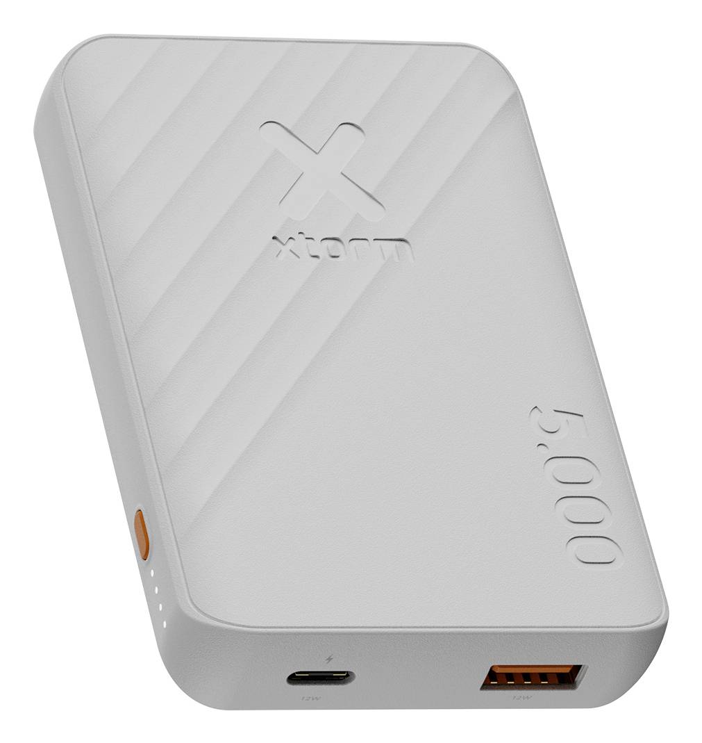 Tragbare weiße Powerbank mit „xstorm