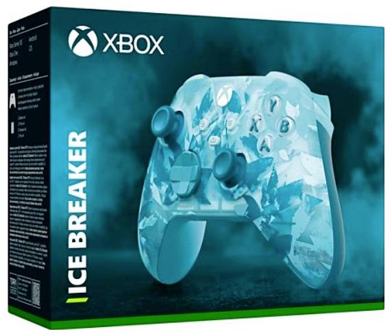 Xbox Ice Breaker Controller-Box mit einem blauen transparenten Xbox-Gamepad-Bild und dem Titel „ICE BREAKER