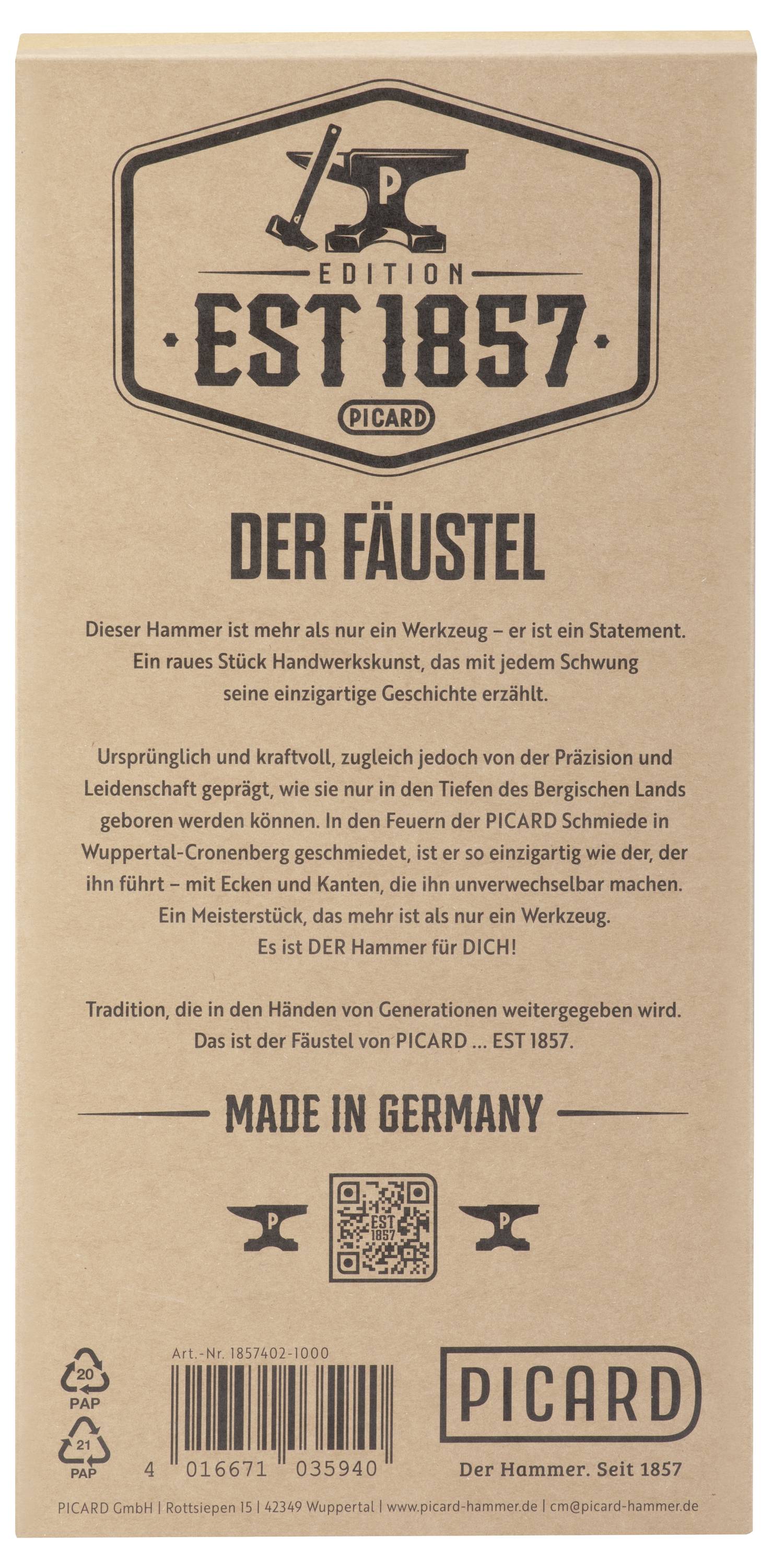 PICARD Hammerverpac­kung mit der Kennzeichnung „Edition EST 1857