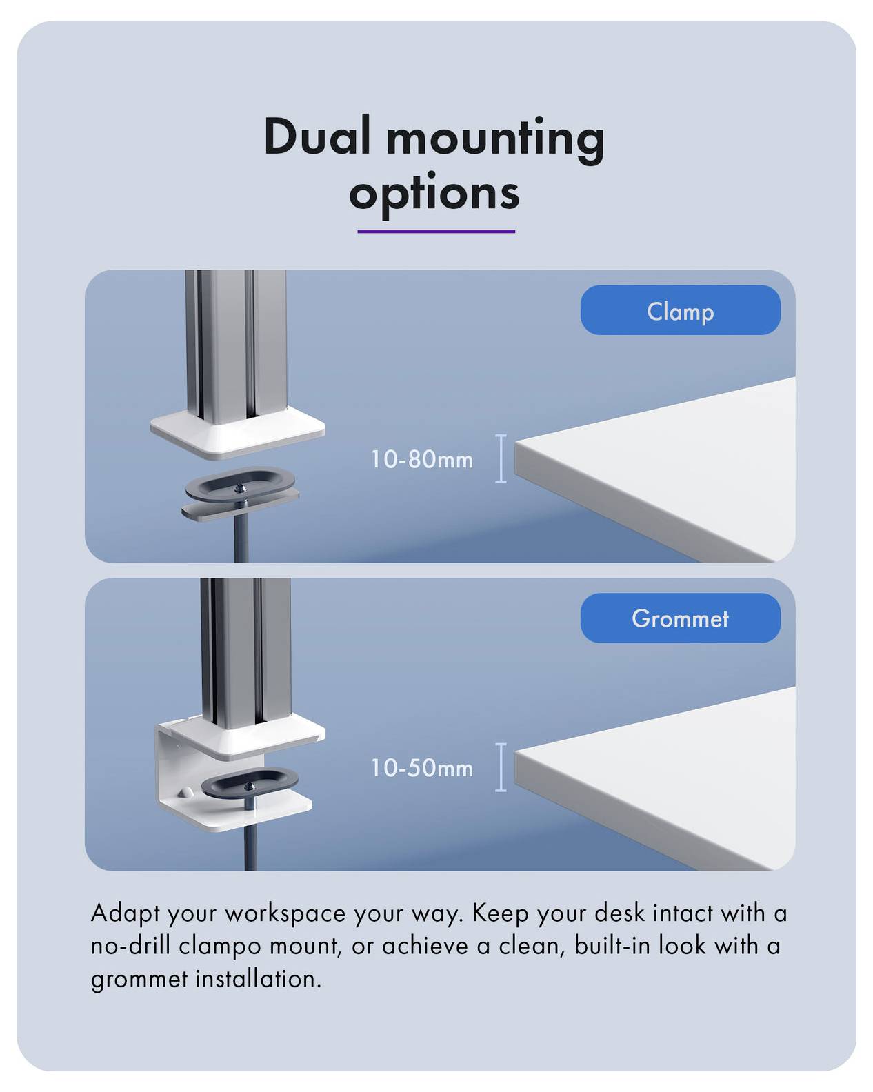 Illustration mit dem Titel „Dual mounting options