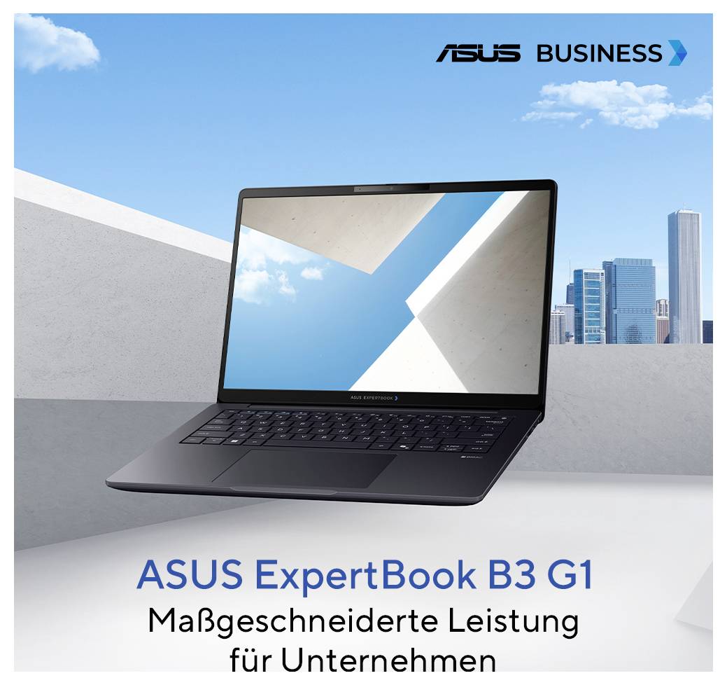 Asus Notebook ExpertBook B3 G1 35.6 cm (14 Zoll) WUXGA Intel® Core™ Ultra 5 225H 8 GB RAM 512 GB SSD Deutsch, QWERTZ Intel Intel Arc Graphics