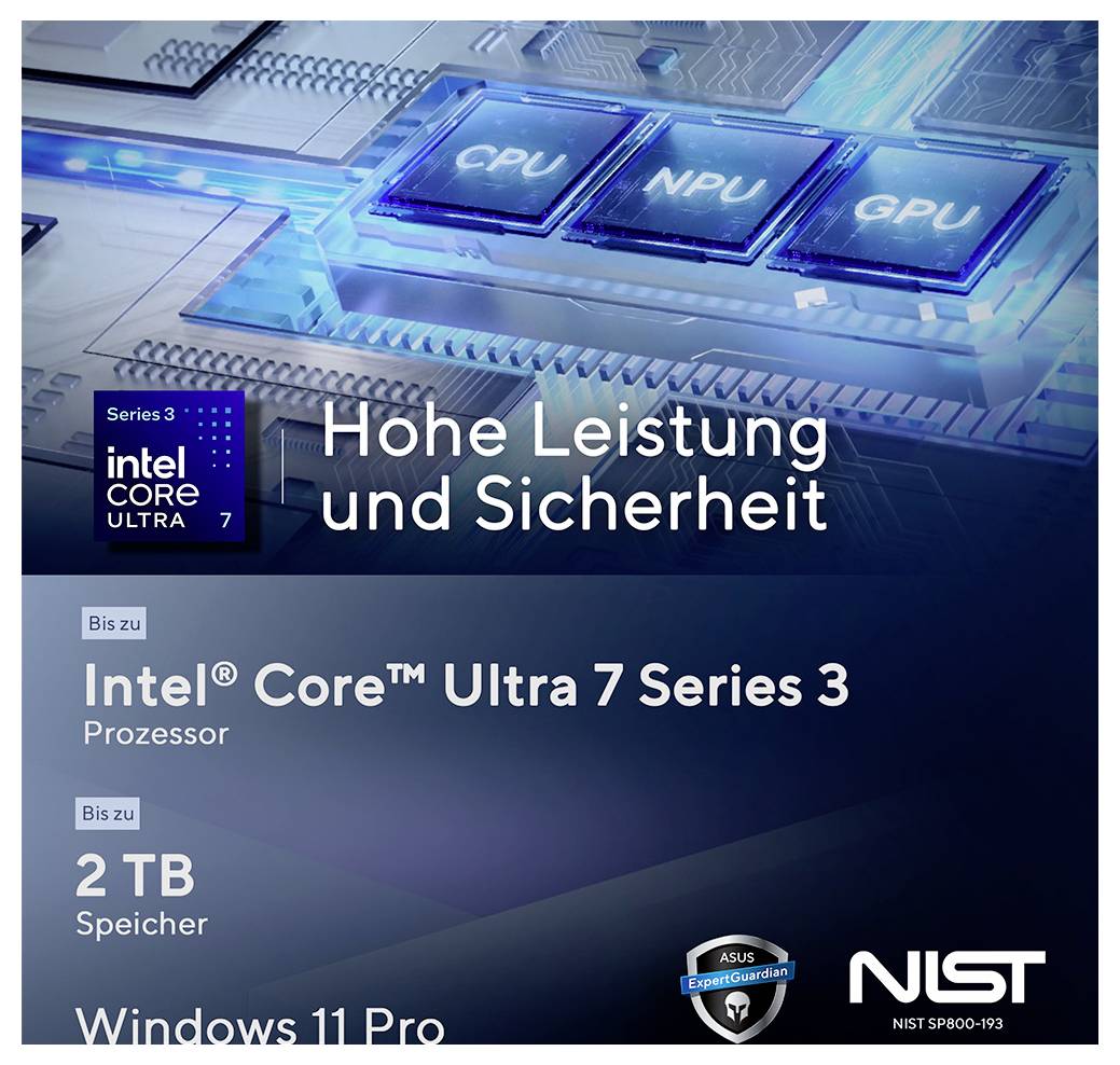 Asus Notebook ExpertBook P5 G2 40.6cm (16 Zoll) WQXGA Intel® Core™ Ultra 7 356H 16GB RAM 512GB SSD Deutsch, QWERTZ Intel