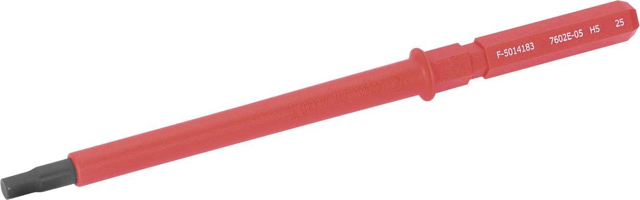 Roter elektrischer Testifizier-Stift mit schwarzer Spitze auf weißem Hintergrund.
