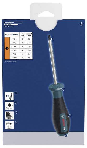 Bosch Professional 1600A03HU5 Schraubendreher-Set TH-Profil