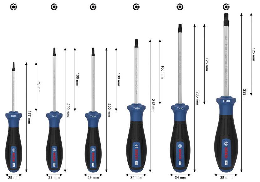 Bosch Professional 1600A03HU5 Schraubendreher-Set TH-Profil