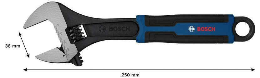 Bosch Professional 1600A03B67 1600A03B67 Rollgabelschlüssel Schlüsselweite (Metrisch) 36mm Schlüsselweite (Zoll) 10"