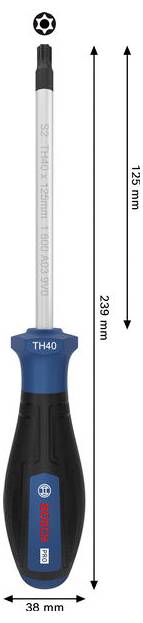 Bosch Professional PRO Schraubendreher TH40 x 125mm TX-Schraubendreher Klingenlänge: 125mm