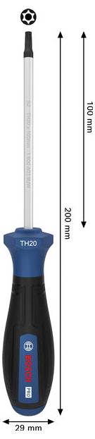Bosch Professional PRO Schraubendreher TH20 x 100mm TX-Schraubendreher Klingenlänge: 100mm