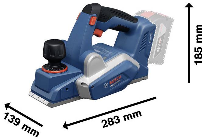 Bosch Professional GHO18V-20 Akku-Hobel Hobel-Breite: 82mm 18V Falztiefe (max.): 9mm