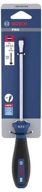 Bosch Professional 1600A039S3 Schlitz-Schraubendreher Klingenbreite: 5.5mm Klingenlänge: 125mm