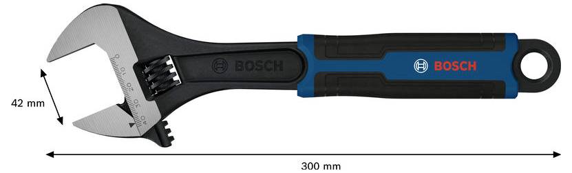 Bosch Professional 1600A03B68 1600A03B68 Rollgabelschlüssel Schlüsselweite (Metrisch) 42mm Schlüsselweite (Zoll) 12"
