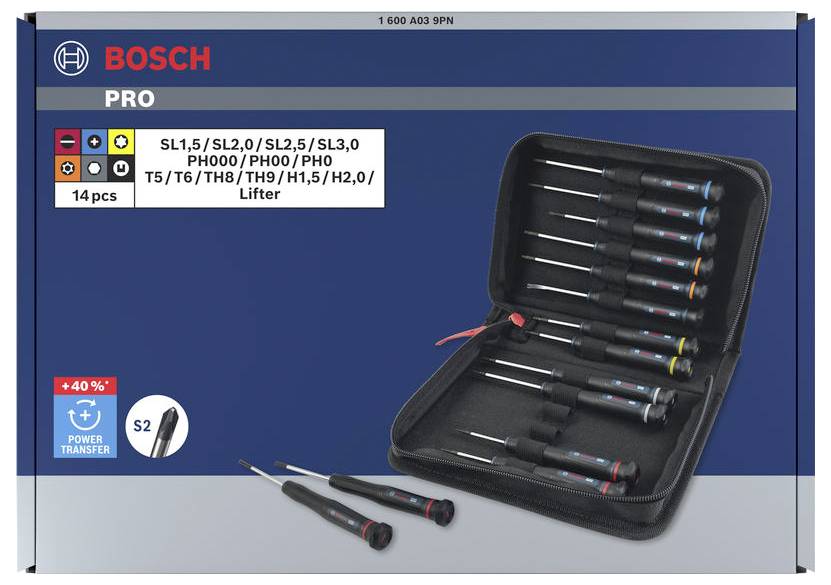 Bosch Professional 1600A039PN Schraubendreher-Set 14teilig PH, TX, Schlitz