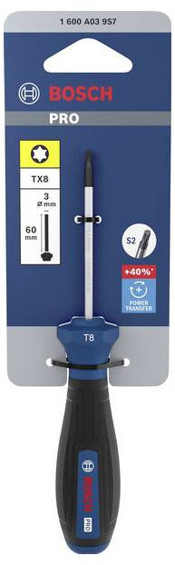 Bosch Professional PRO Schraubendreher TX8 x 60mm TX-Schraubendreher Größe (Schraubendreher) TX 8 Klingenlänge: 60mm 1St.