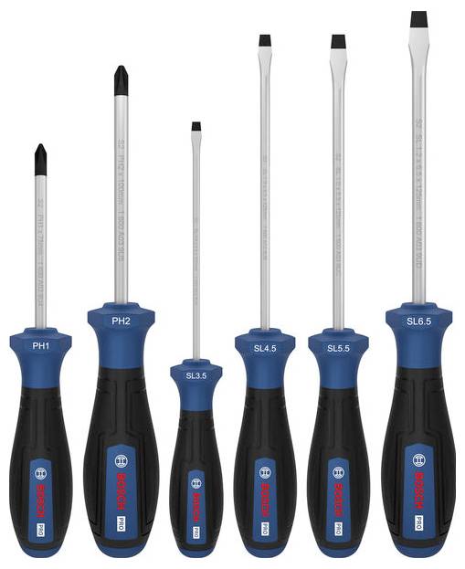Bosch Professional 1600A039PE Schraubendreher-Set 6teilig PH, Schlitz