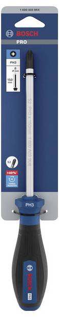 Bosch Professional PRO Schraubendreher PH3 x 150mm 1600A039RX Kreuzschlitz-Schraubendreher PH 3 Klingenlänge: 150mm