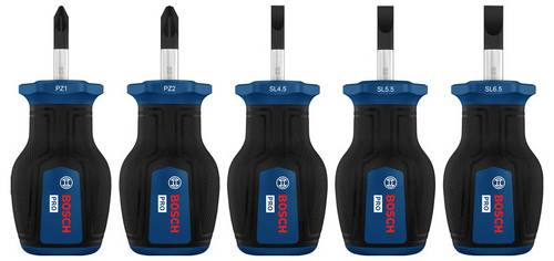 Bosch Professional 1600A03HU7 Schraubendreher-Set 5teilig PZ, Schlitz