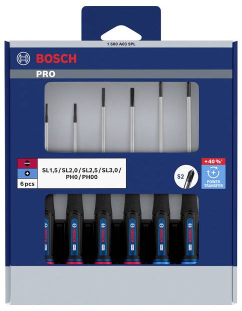 Bosch Professional 1600A039PL Schraubendreher-Set 6teilig PH, Schlitz