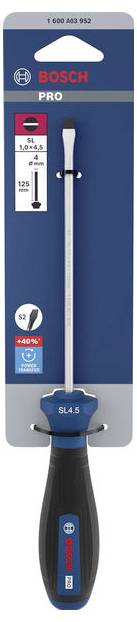 Bosch Professional 1600A039S2 Schlitz-Schraubendreher Klingenbreite: 4.5mm Klingenlänge: 125mm