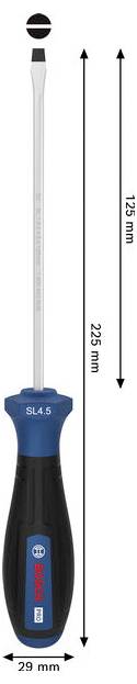 Bosch Professional 1600A039S2 Schlitz-Schraubendreher Klingenbreite: 4.5mm Klingenlänge: 125mm