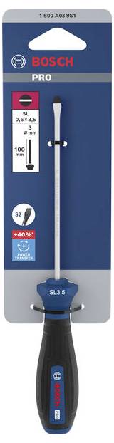 Bosch Professional 1600A039S1 Schlitz-Schraubendreher Klingenbreite: 3.5mm Klingenlänge: 100mm