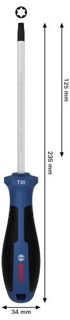 Bosch Professional Schraubendreher TX30 x 125mm TX-Schraubendreher Größe (Schraubendreher) TX 30 Klingenlänge: 125mm
