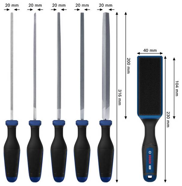 Bosch Professional 1600A03AD3 Feilen-Set, 5-tlg., PRO Feilenbürste 1St.