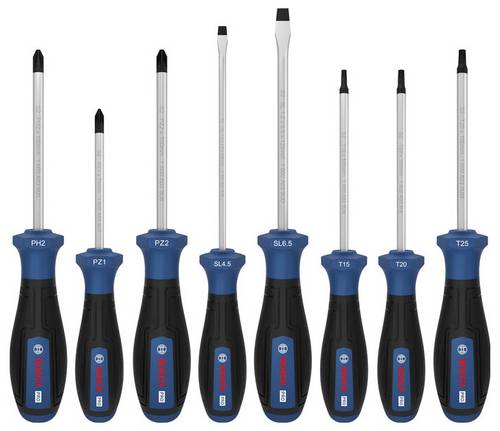 Bosch Professional 1600A039PF Schraubendreher-Set 8teilig PH, PZ, TX, Schlitz