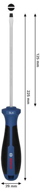 Bosch Professional 1600A039T7 Schlitz-Schraubendreher Klingenbreite: 4mm Klingenlänge: 125mm