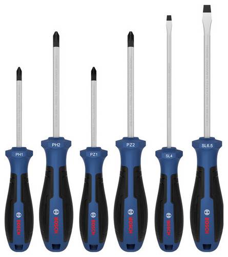 Bosch Professional 1600A039PH Schraubendreher-Set 6teilig PH, PZ, Schlitz