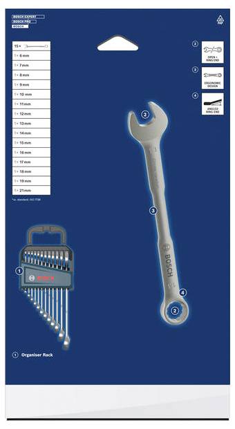 Bosch Professional 1600A03AH5 1600A03AH5 Ring-Maulschlüssel 15teilig