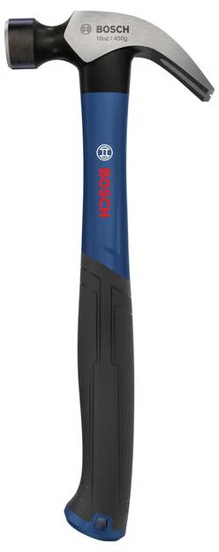 Bosch-Klauhammer mit blauem und schwarzem Griff, auf weißem Hintergrund gezeigt.