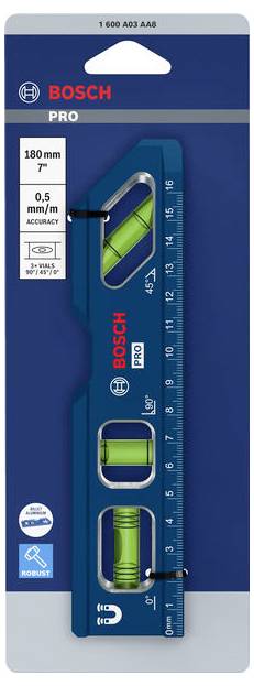 Bosch Professional 1600A03AA8 1600A03AA8 Torpedo-Wasserwaage 180mm