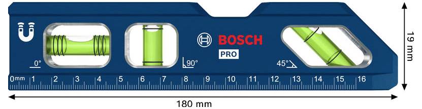 Bosch Professional 1600A03AA8 1600A03AA8 Torpedo-Wasserwaage 180mm