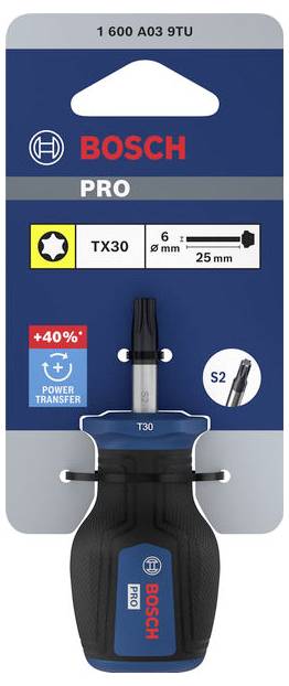 Bosch Professional PRO Stubby-Schraubendreher TX30 x 25mm TX-Schraubendreher Größe (Schraubendreher) TX 30 Klingenlänge: 25mm