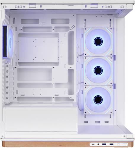 Thermaltake Stage 500 TG ARGB Snow Midi-Tower PC-Gehäuse Weiß Seitenfenster, Integrierte Beleuchtun